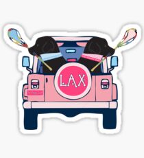 Preppy Pink LAX Jeep Black Lab Retriever Lacrosse Dogs Sticker