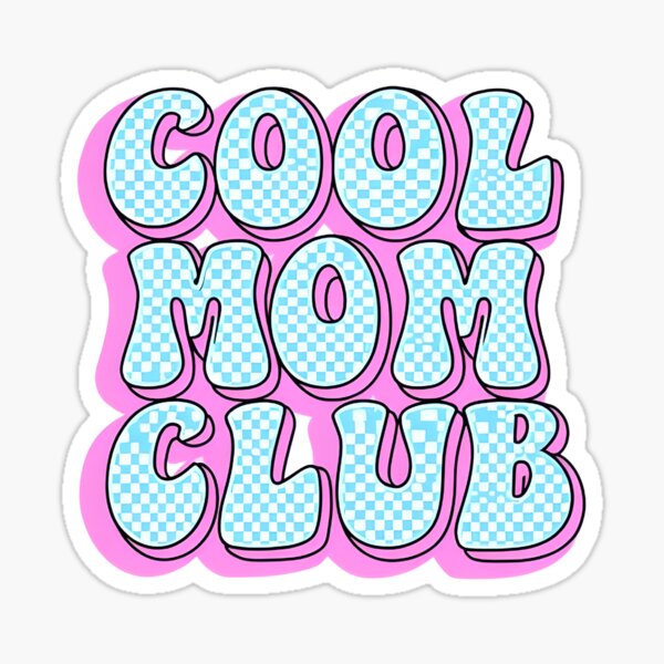 Cool Mom Club | Retro Checkered Background Design Sticker