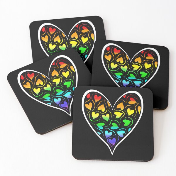 Item preview, Rainbow heart - black designed and sold by Artistic Olive.