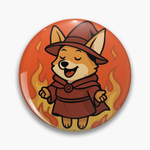 Item preview, Flame Caster Corgi – Fire Mage designed and sold by BarkandStick.