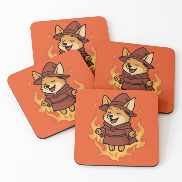 Item preview, Flame Caster Corgi – Fire Mage designed and sold by BarkandStick.
