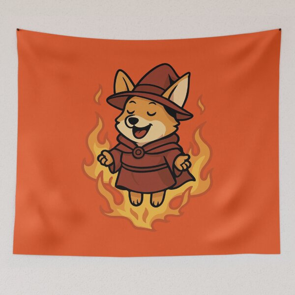 Item preview, Flame Caster Corgi – Fire Mage designed and sold by BarkandStick.