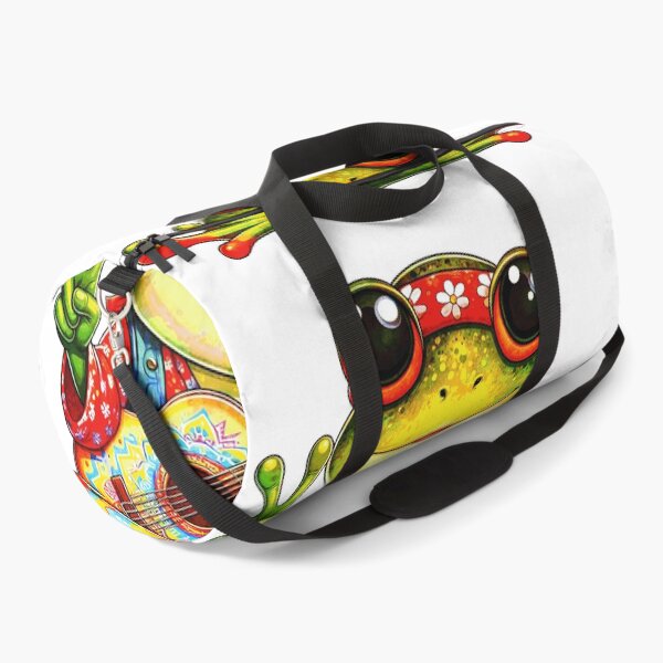 Item preview, Groovy Hippie Frog Playing Guitar – Psychedelic 70s Cartoon Animal Design designed and sold by elisarasada.