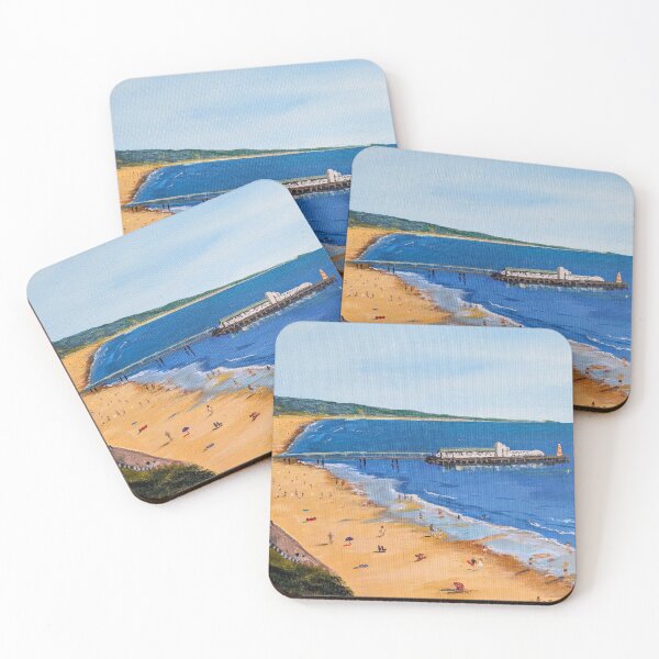 Item preview, 'Sunny day at Bournemouth Beach' original art  designed and sold by Janeconwayart.