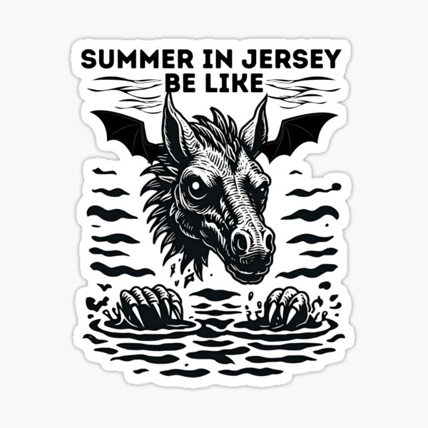 Summer Be Like | Jersey Devil in Water Funny Graphic Sticker