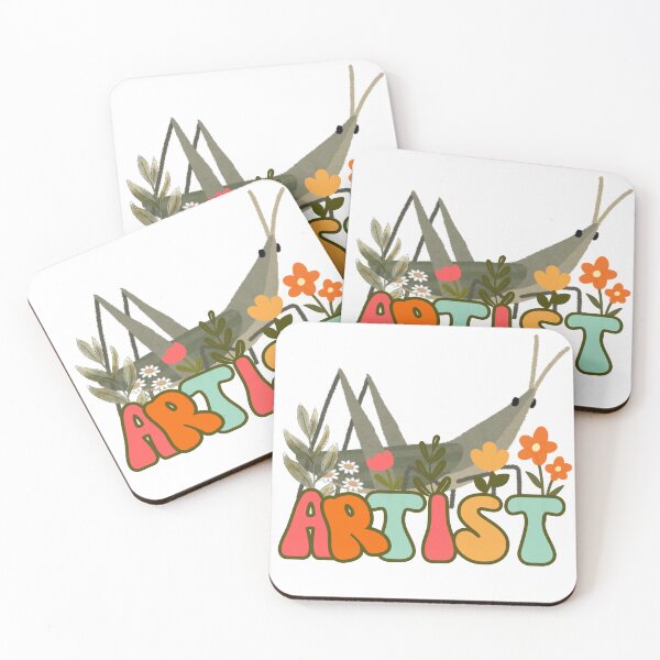 Item preview, Grasshopper Retro Floral Artist designed and sold by TheMysticNook.