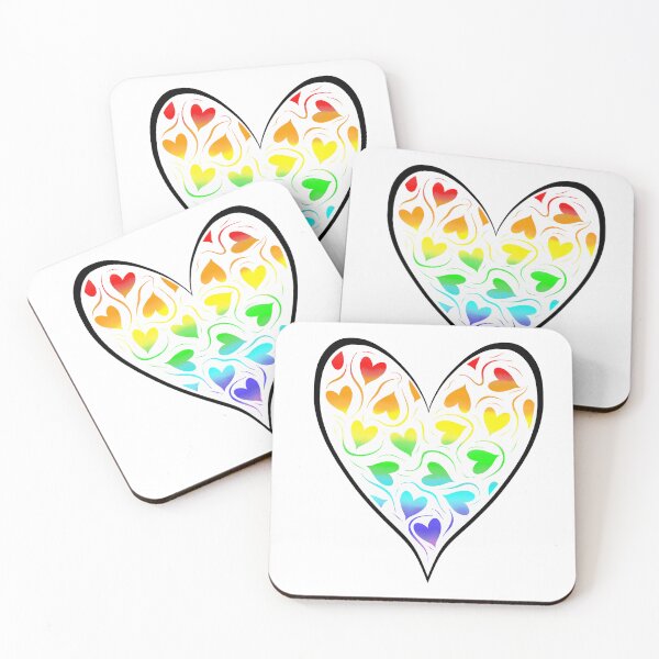 Item preview, Rainbow heart - white designed and sold by Artistic Olive.