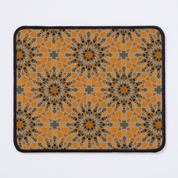 Item preview, Dark orange Islamic Mosaic – Elegant Geometric Pattern Design designed and sold by Tarjiart.