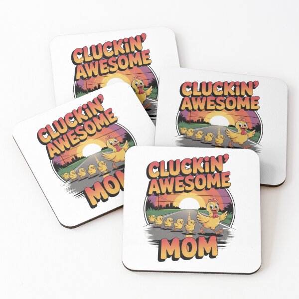 Item preview, Cluckin’ Awesome Mom Chicken Retro Sunset Gift designed and sold by EpicMediaShop.
