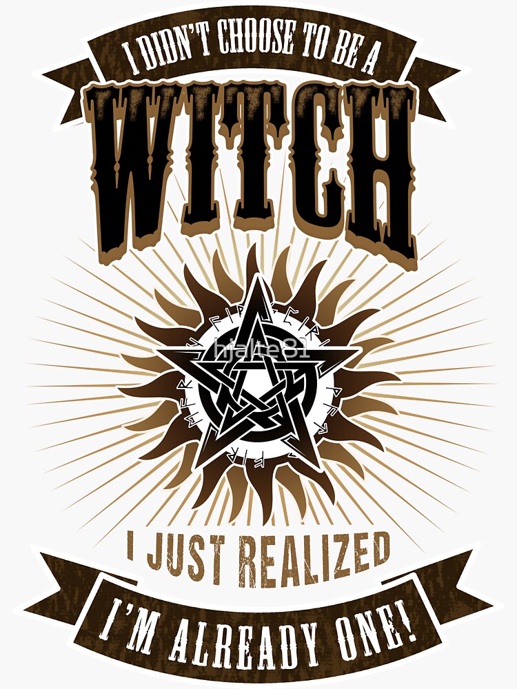 Thumbnail 3 of 3, Sticker, I Didn't Choose To Be A Witch designed and sold by hjalte81.