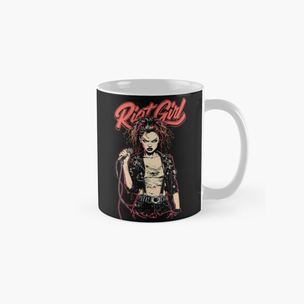 Vista previa del artículo con la obra «Chica punk antidisturbios con micrófono estilizado», diseñado y vendido por SebTees.