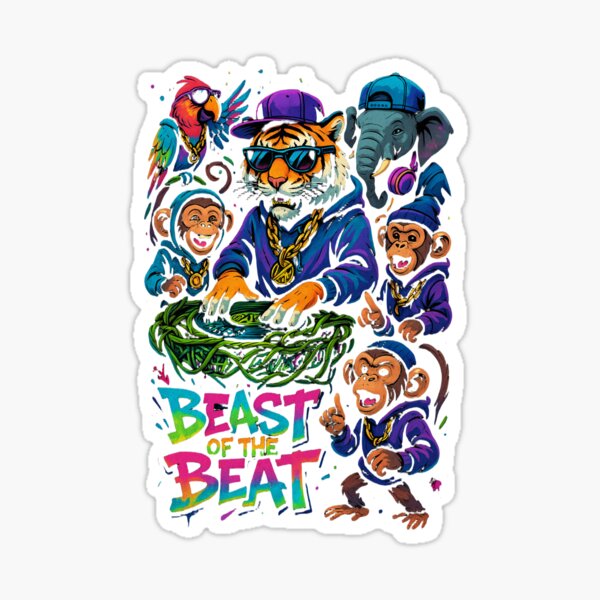 Item preview, Beast of the Beat DJ Animals Street Art Design designed and sold by lubushop1.