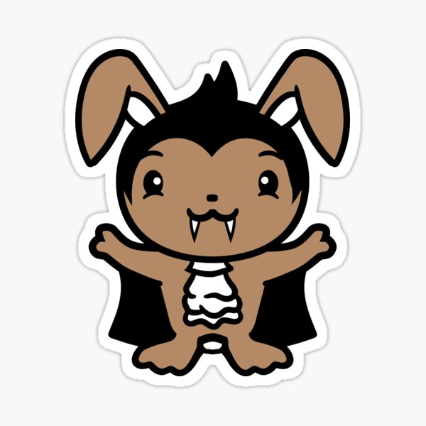Aperçu de l'œuvre Costume d'Halloween de lapin vampire aux dents longues et pointues créée et vendue par shirt-o-mat.