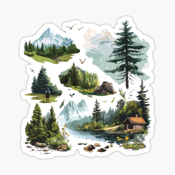 Item preview, Minimalist Hiking and Nature Graphic EMinimalist Hiking and Nature Graphic Elements for Websiteslements for Websites designed and sold by ArtPetrenko90.