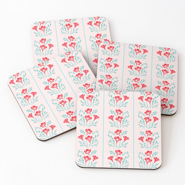 Item preview, Freesia Stripes Red and Peach designed and sold by SilverPegasus.
