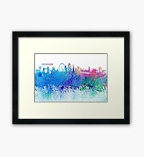 London England Skyline - Colorful Impressionist Splash Framed Print