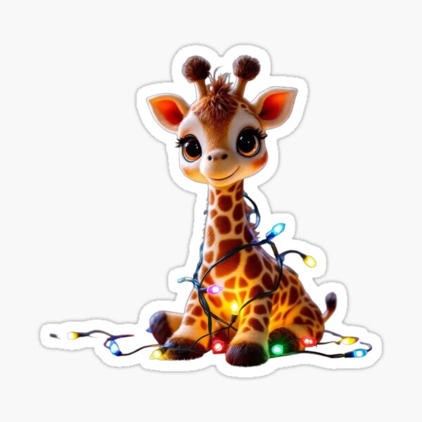 Artikel-Vorschau von Kleine Giraffe in Lichterkette verfangen, designt und verkauft von The Cute World of Aleksa .