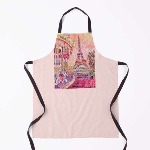 Aperçu de l'œuvre Carrousel Tour Eiffel – Peinture à l'huile rose à Paris créée et vendue par larrypnts.