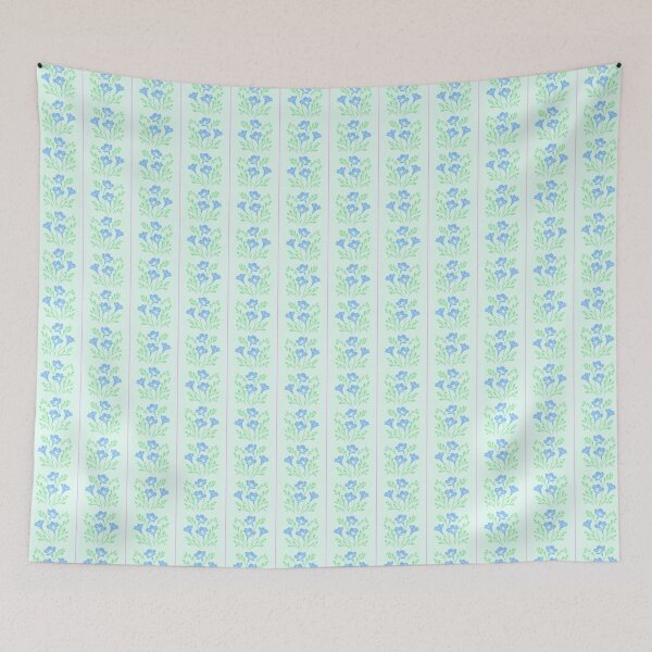 Item preview, Freesia Stripes Mint Green and Light Blue designed and sold by SilverPegasus.