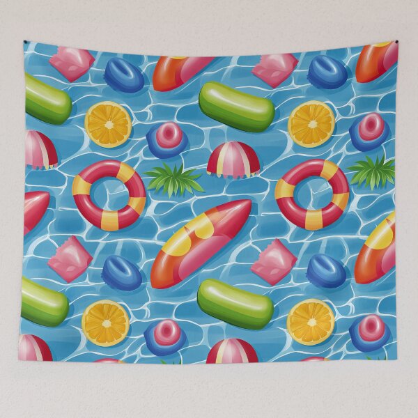 Item preview, Colorful Pool Floats Pattern – Summer Vibes Water Fun Seamless Design designed and sold by Kybruno's Creations.