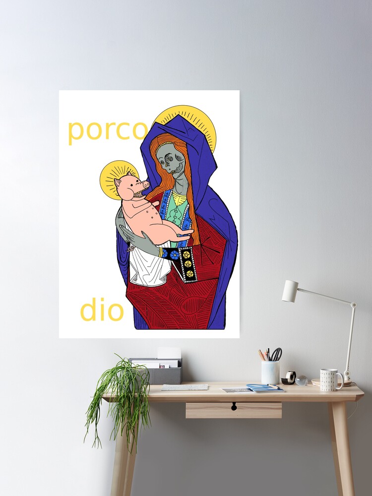 Porco Dio 2 felpa con cappuccio manica lunga Porco Dio Porco Dio Pig God  Pig God Mary Viring Mary Italian frase Italia Italiano - AliExpress