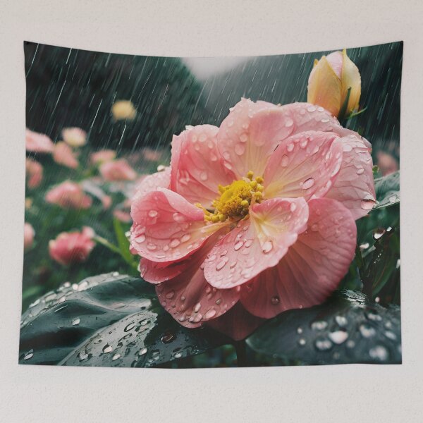 Item preview, Serenity of Rainfall Over Blooming Flowers 26 designed and sold by Tom-Johnson.