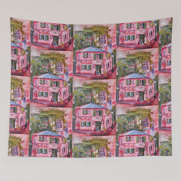 Item preview, La Maison Rose in Montmartre – Pink in Paris Oil Painting designed and sold by larrypnts.