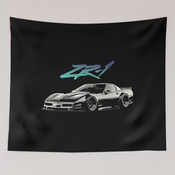 Item preview, Black C4 Corvette ZR1 – Retro American Muscle Car Art designed and sold by TheArtOfCar.