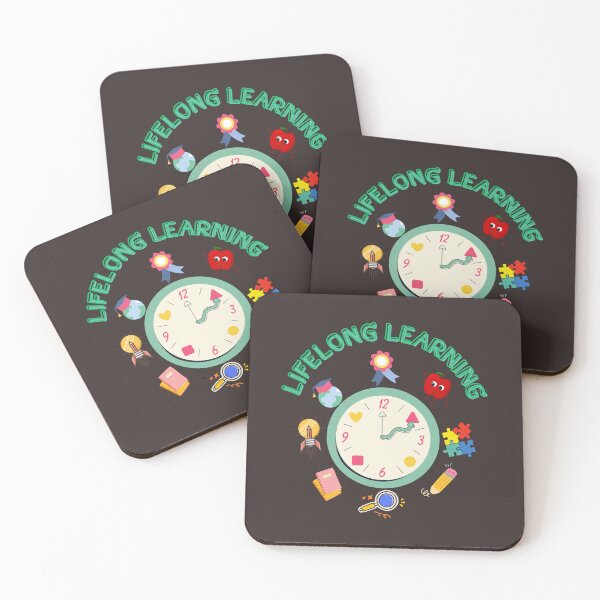 Item preview, Lifelong Learning Cute Clock and Education Icons – Motivational Design designed and sold by Chillspire.