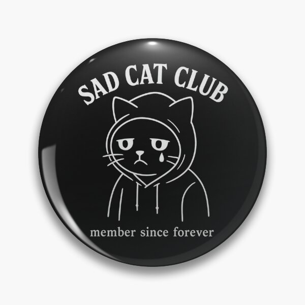 Item preview, Sad Cat Club – Minimalist Emo Cat Hoodie Design designed and sold by KazyWeeb.