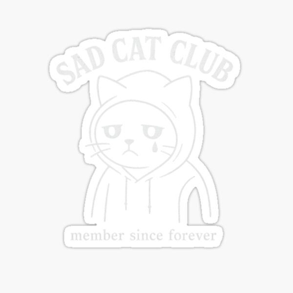 Artikel-Vorschau von Sad Cat Club – Minimalistisches Emo-Katzen-Hoodie-Design, designt und verkauft von KazyWeeb.