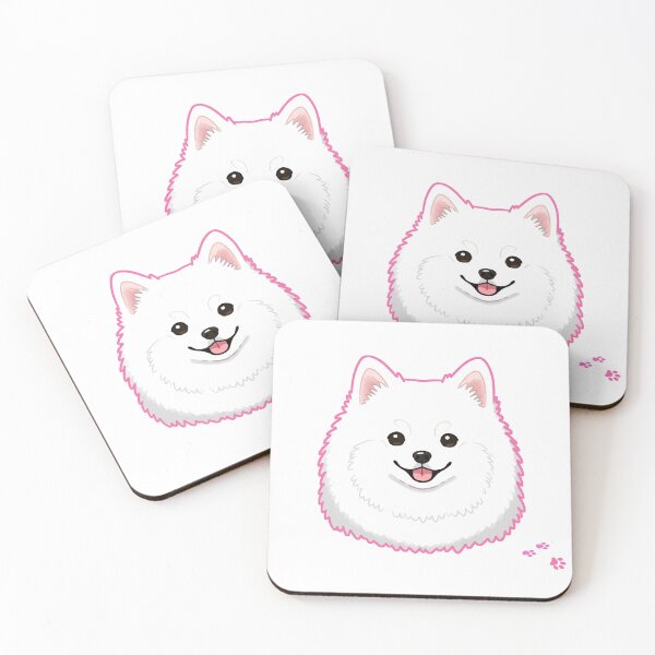 Item preview, Smiling Fluffy White Japanese Spitz Dog designed and sold by Zini-ArtStudio.