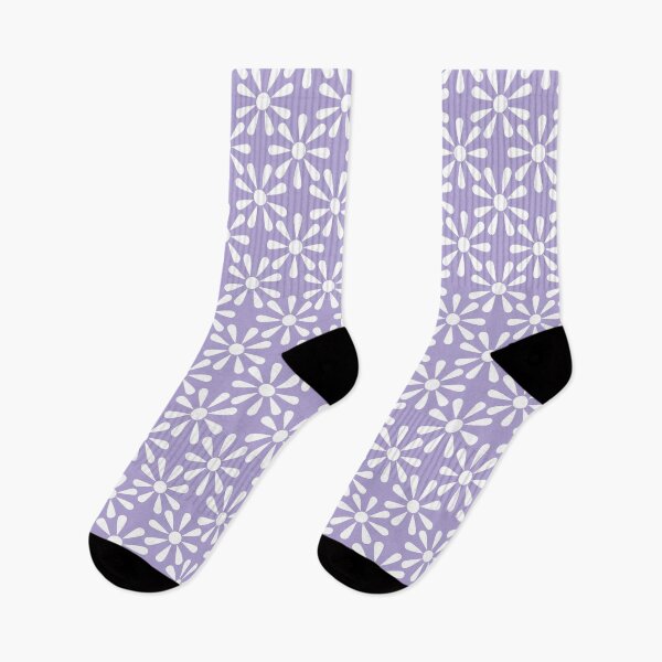 Item preview, White and Soft Lavender Purple Daisy Floral Polka Dot designed and sold by GenAumonier.