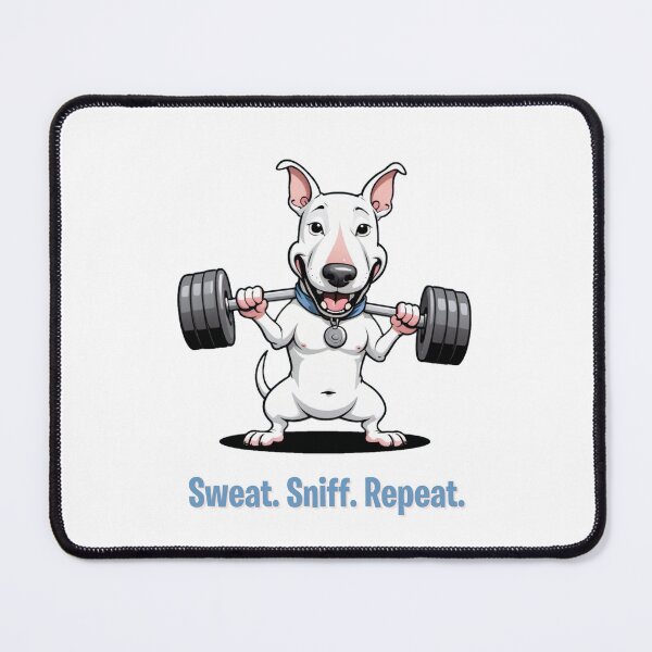 Item preview, Fitness Trainer Cartoon with Bull Terrier Dog Design – Funny and Unique Dog and Owner Artwork – Fitness Trainer Gift – Pet Humor designed and sold by KoraTalks.