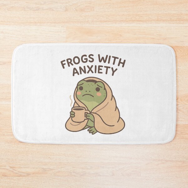 Item preview, Frogs With Anxiety – Cozy Frog Mental Health Meme designed and sold by KazyWeeb.