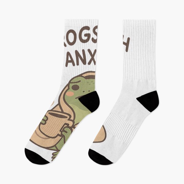Item preview, Frogs With Anxiety – Cozy Frog Mental Health Meme designed and sold by KazyWeeb.