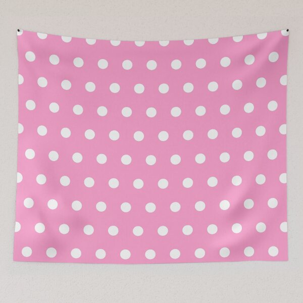 Item preview, White and Soft Rose Petal Pink Textured Polka Dot Grid  designed and sold by GenAumonier.