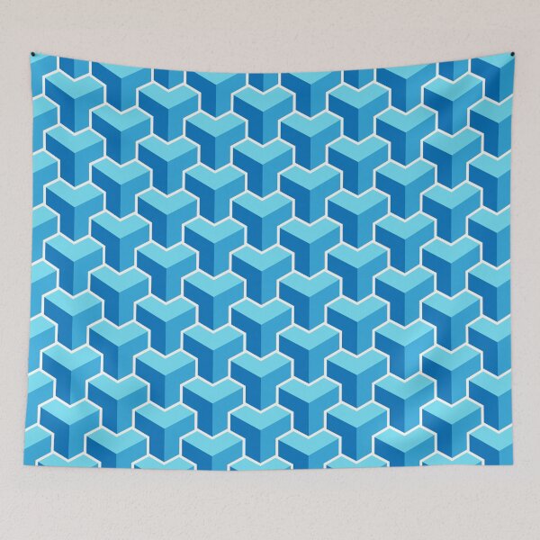 Item preview, 3D Y shape blue color pattern designed and sold by Kabali-SL.