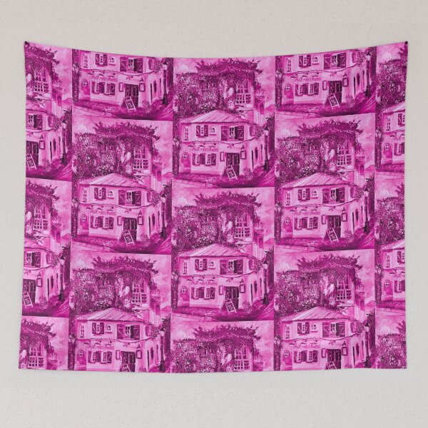 Item preview, Pink La Maison Rose in Montmartre – Pink in Paris Oil Painting designed and sold by larrypnts.