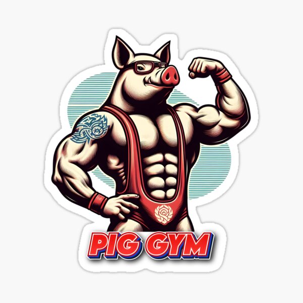 Vista previa del artículo con la obra «Gimnasio de cerdos 01», diseñado y vendido por MaiconFFC.