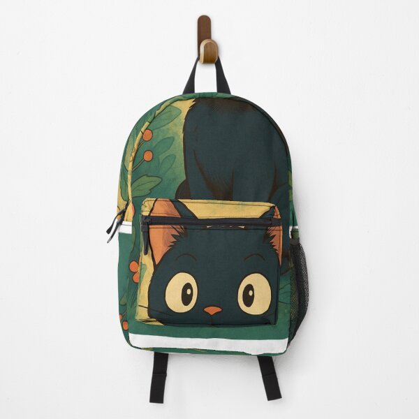 Item preview, Ghibli-Inspired Black Kitten in Forest designed and sold by Dabbox.
