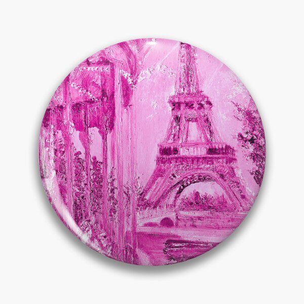 Item preview, Pink Carousel Eiffel Tower – Pink in Paris Oil Painting designed and sold by larrypnts.
