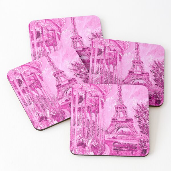Item preview, Pink Carousel Eiffel Tower – Pink in Paris Oil Painting designed and sold by larrypnts.