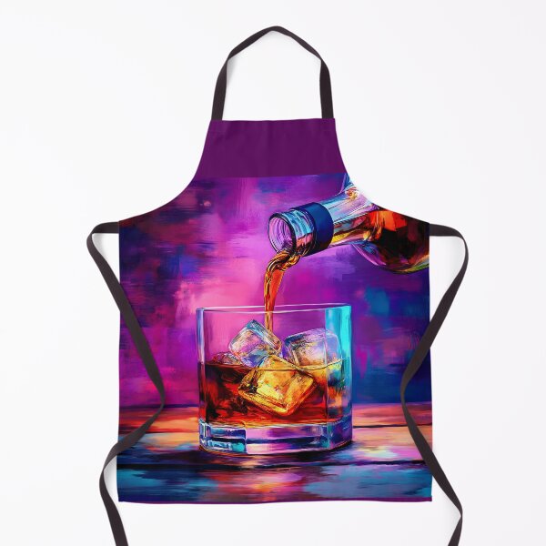 Item preview, Pour the Spirit - Whiskey and Ice Against a Rich Colorful Dynamic Swirl of Colors in Abstract Expressionism AI Art designed and sold by OlfactoART Studio.