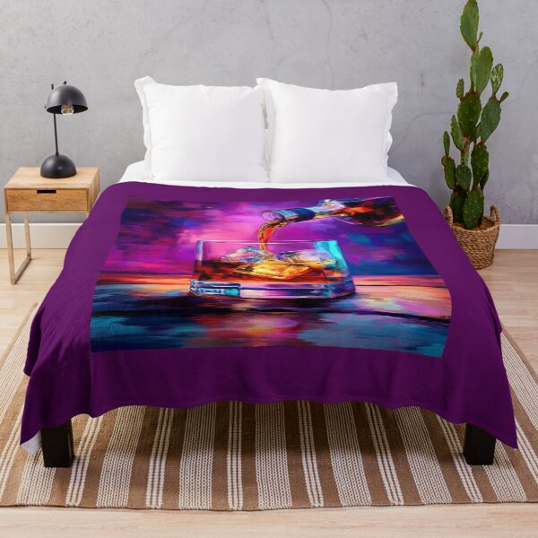Item preview, Pour the Spirit - Whiskey and Ice Against a Rich Colorful Dynamic Swirl of Colors in Abstract Expressionism AI Art designed and sold by OlfactoART Studio.