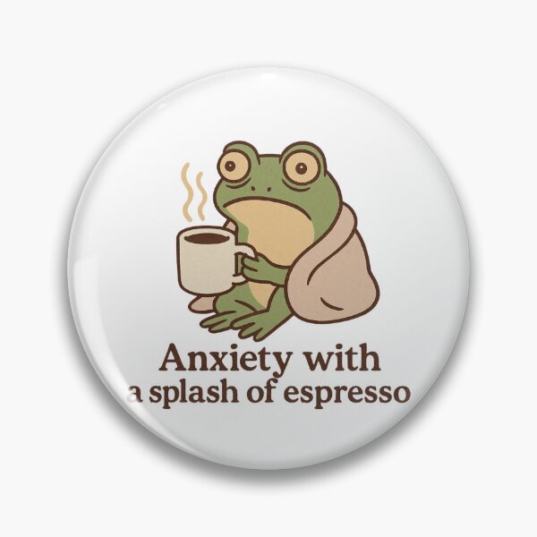 Item preview, Caffeine & Anxiety Frog – “Anxiety with a Splash of Espresso” designed and sold by KazyWeeb.