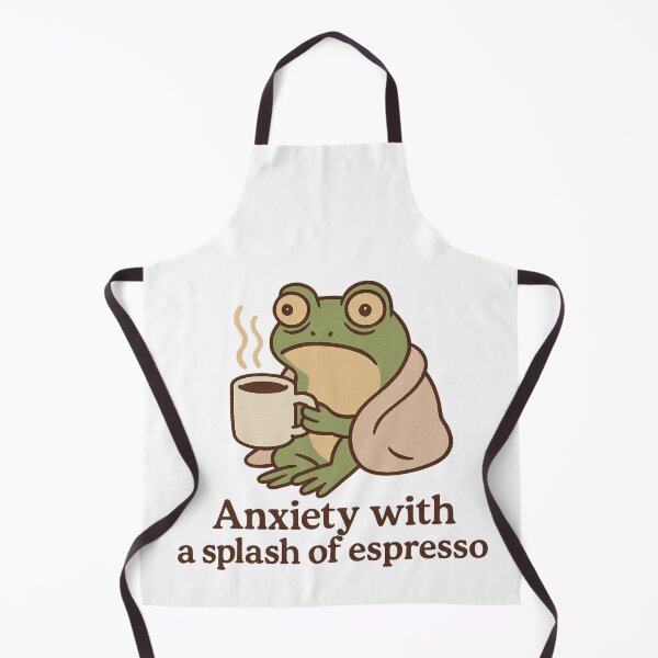 Item preview, Caffeine & Anxiety Frog – “Anxiety with a Splash of Espresso” designed and sold by KazyWeeb.