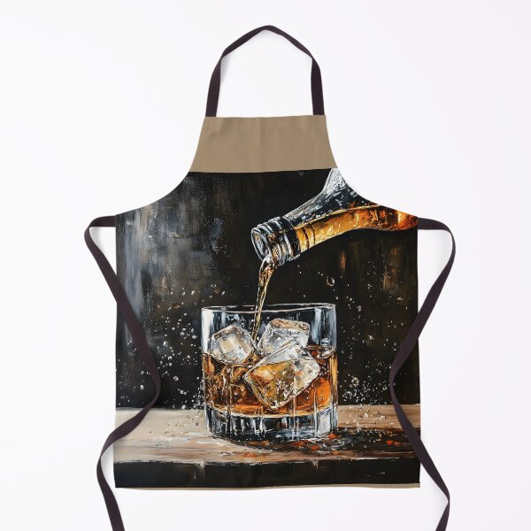Item preview, Capture the Moment - Whiskey Pouring Over Ice with Shimmering Detail Against a Dark, Moody Background designed and sold by OlfactoART Studio.