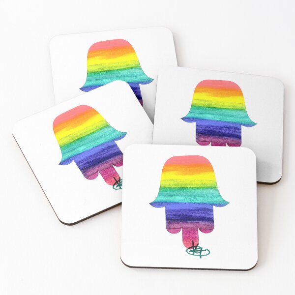 Item preview, Rainbow Hamsa Art designed and sold by Kalli Taub Art.