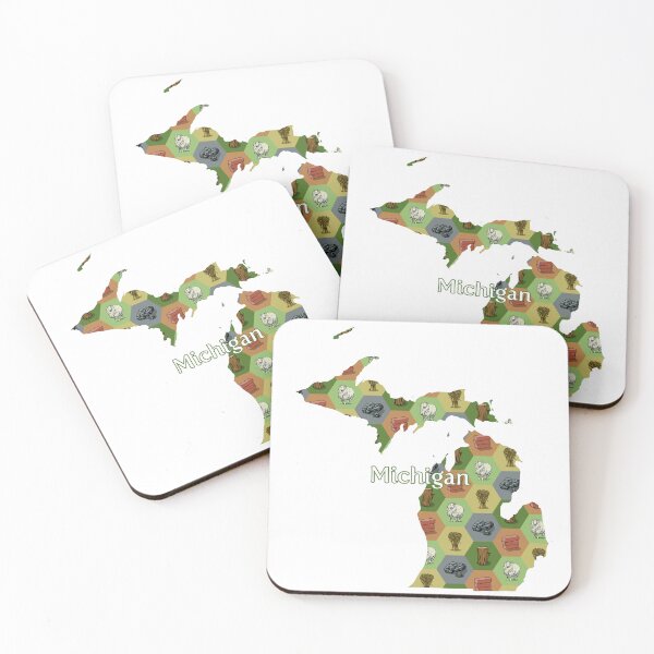Item preview, Classic Board Game Resource Map of Michigan with State Name designed and sold by adamkenney.